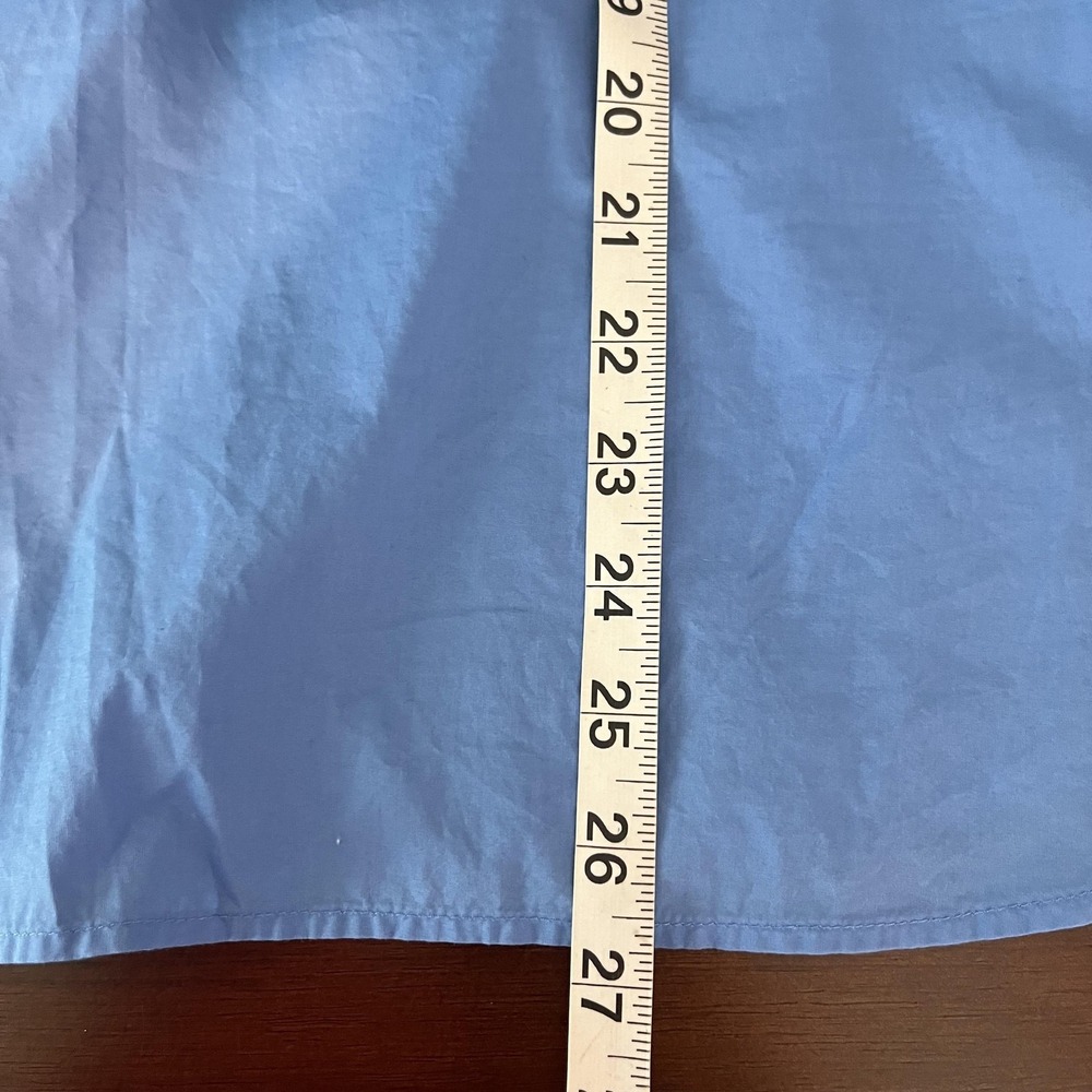 Talbots Blouse Womens L Blue 100% Cotton V Neck Long Sleeve Tunic Top Relaxed - Picture 6 of 6